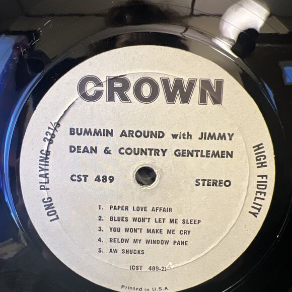 Bummin Around With Jimmy Dean Album VG+ ULTRASONIC CLEAN Great Country Sound! - Picture 3 of 7